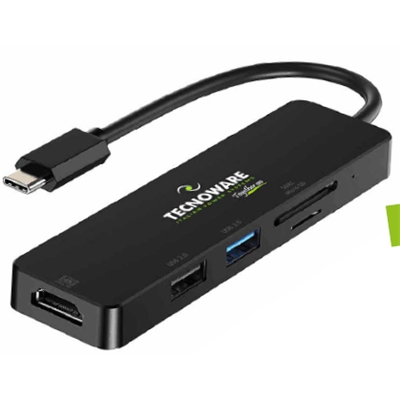 HUB DOCKING STATION USB TYPE-C TECNOWARE FHUB17693 MULTIPORTE